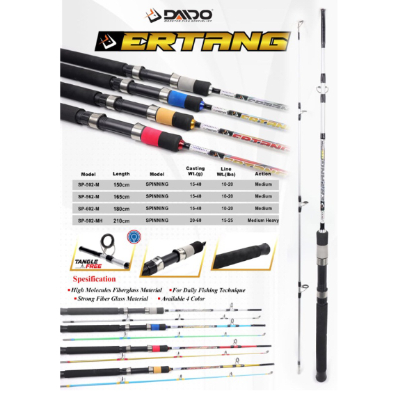 Joran Pancing Daido Manta Solid II Fiber Solid Kuat Gagang Biasa