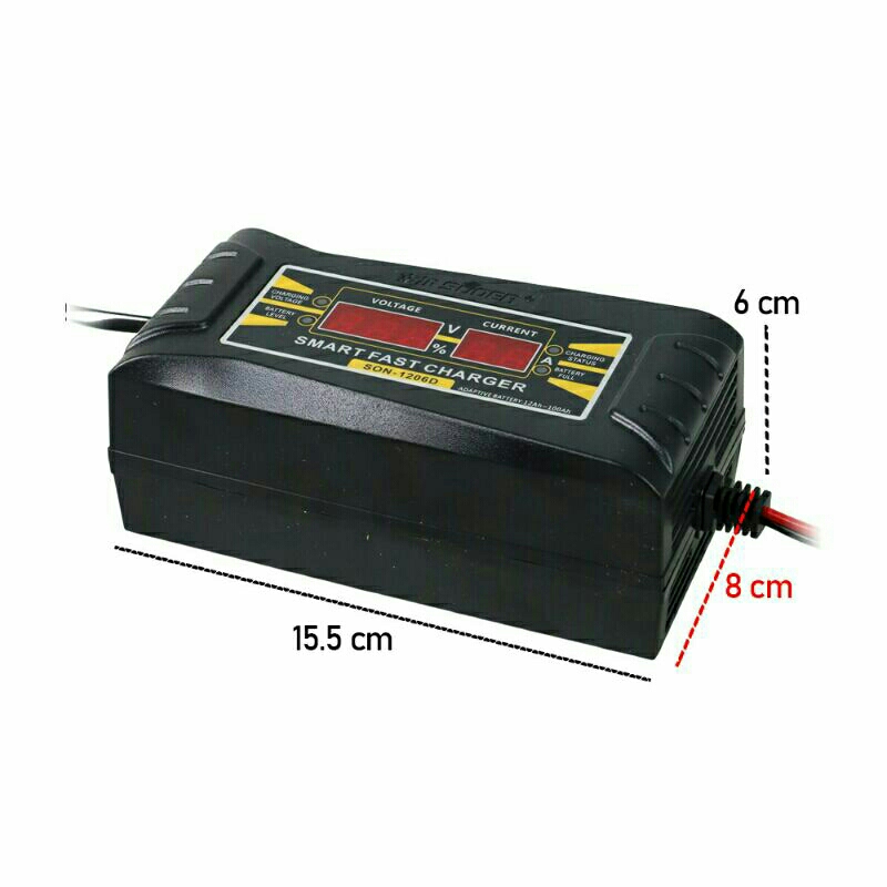 Charger Aki Mobil wet Dry Lead Acid Smart Charger 12V 6A Soder son-1206d