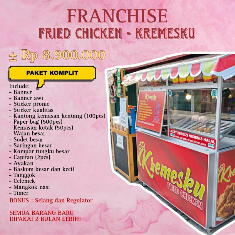 Franchise Fried Chicken - Ayam Goreng - Kremesku - Etalase Kaca