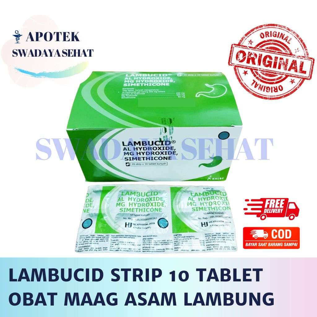 LAMBUCID STRIP 10 TABLET - Obat Asam Lambung Maag Kembung Perut