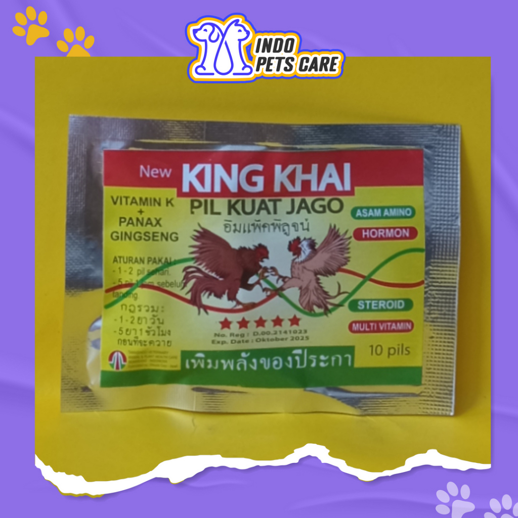 OBAT PIL PENGUATAN AYAM JAGO TANDING - KING KHAI KAPSUL- VITAMIN PENUNJANG HORMON STEROID ASAM AMINO