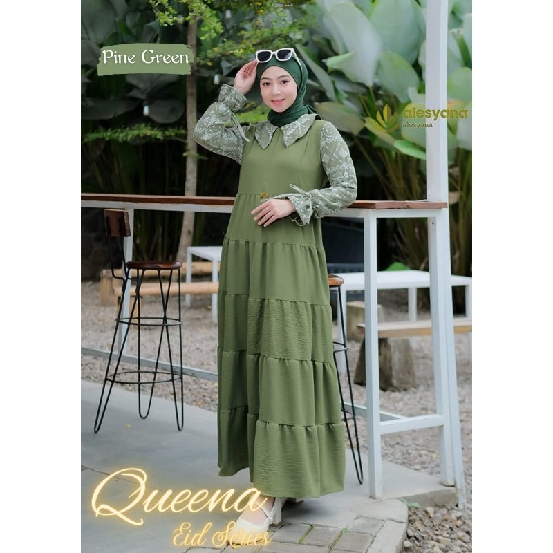 Dress brukat zaviera quenna alesyana itycrepe premium new style gamis wanita terbaru model selebgram