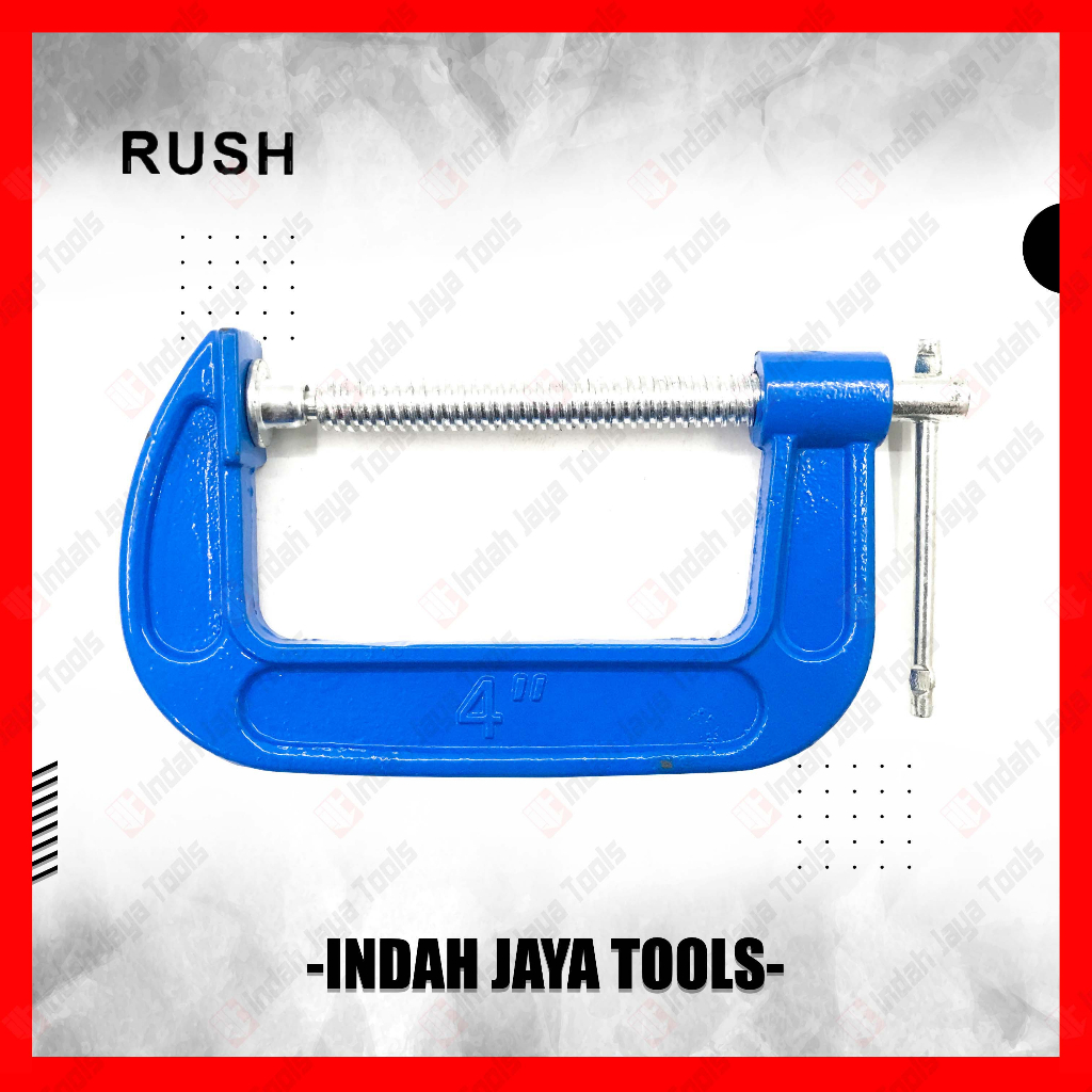 RUSH Klem C SATUAN 4 Inch - Catok Clamp Alat Jepit Penjepit