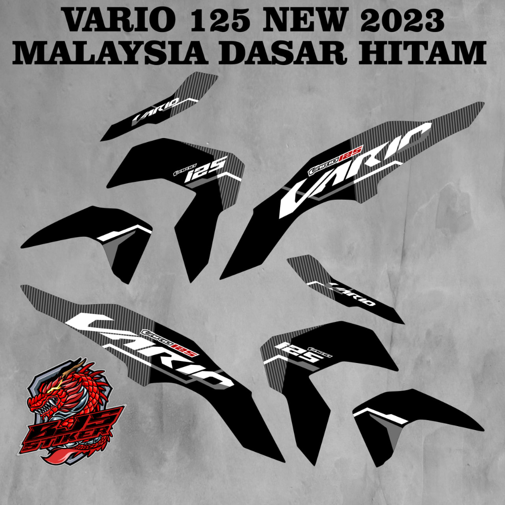 Striping VARIO 125 NEW 2023 - Stiker Decal VARIO 125 NEW 2023 MALAYSIA BODY HITAM