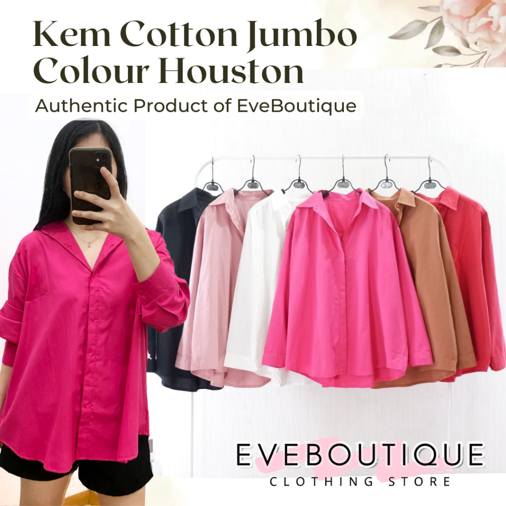 Kemeja JUMBO Cotton Colour Houston Basic Premium