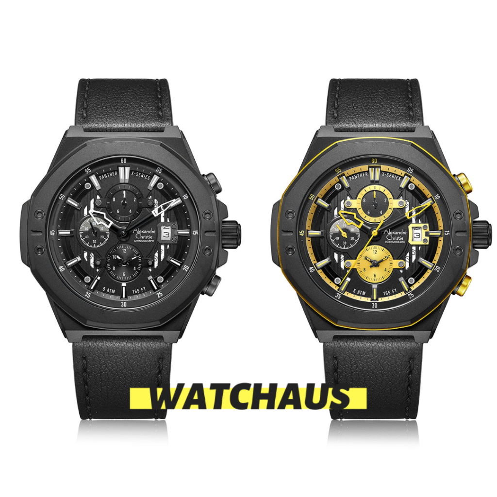 JAM TANGAN PRIA ALEXANDRE CHRISTIE AC6597 AC 6597 MCL CHRONOGRAPH LEATHER STRAP