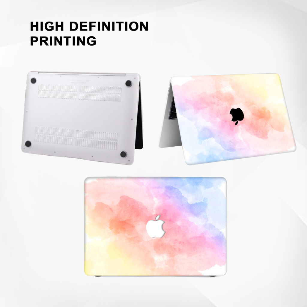 Case Casing Protective Pelindung Laptop Macbook Air Pro 13 M1 M2 2017 2018 2019 2020 2021 A1932 A2179 A2337 A1706 A1708 A1989 A2159 A2251 A2289 A2338 Gambar Abstrak Abstract Lukisan Marble Warna Orange Pink Pastel Kombinasi Motif Lucu Hardcase Murah