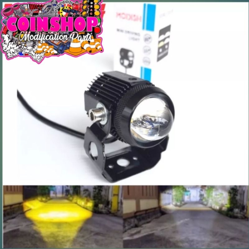 LAMPU TEMBAK D2 LASER MOBIL MOTOR PUTIH KUNING MODISH