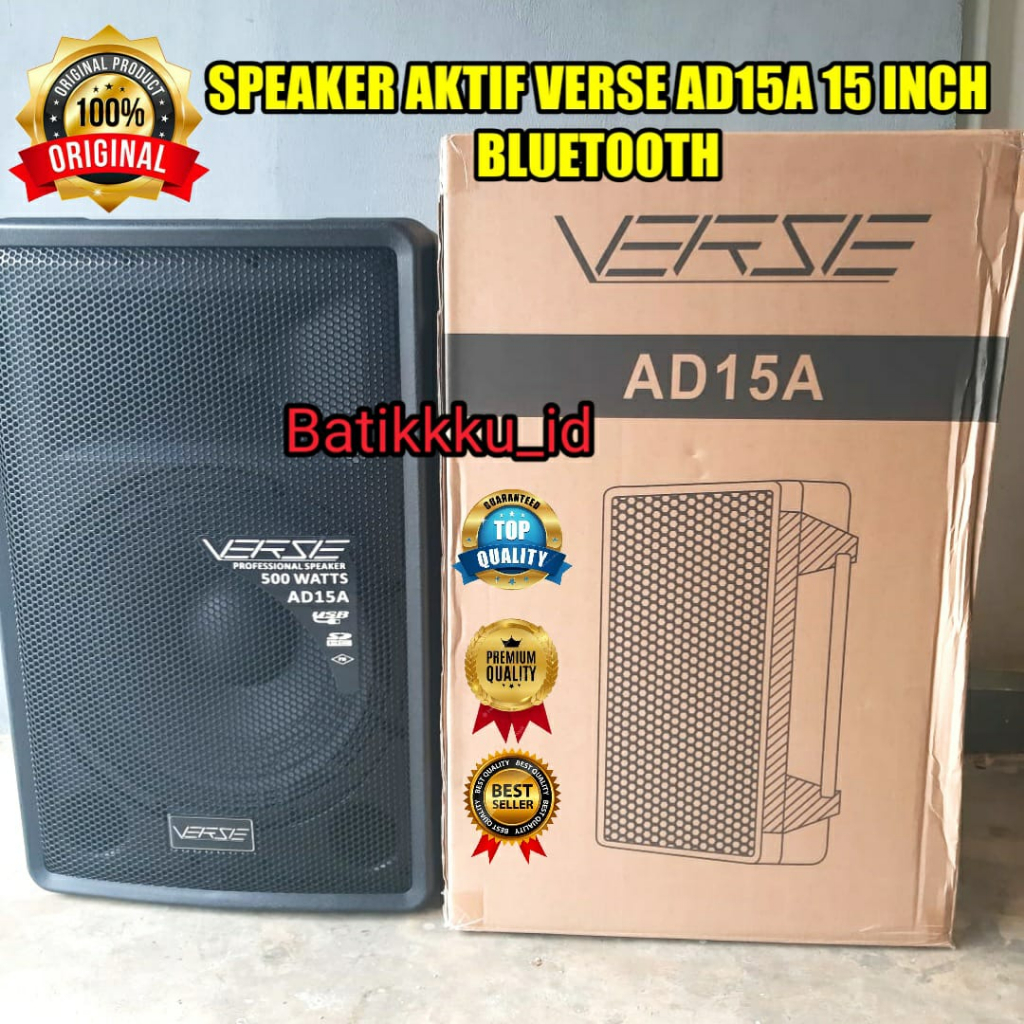 SPEAKER AKTIF VERSE AD 15 A AD 15A ORIGINAL 15 INCH 500 WATT BLUETOOTH  AD15A AD15