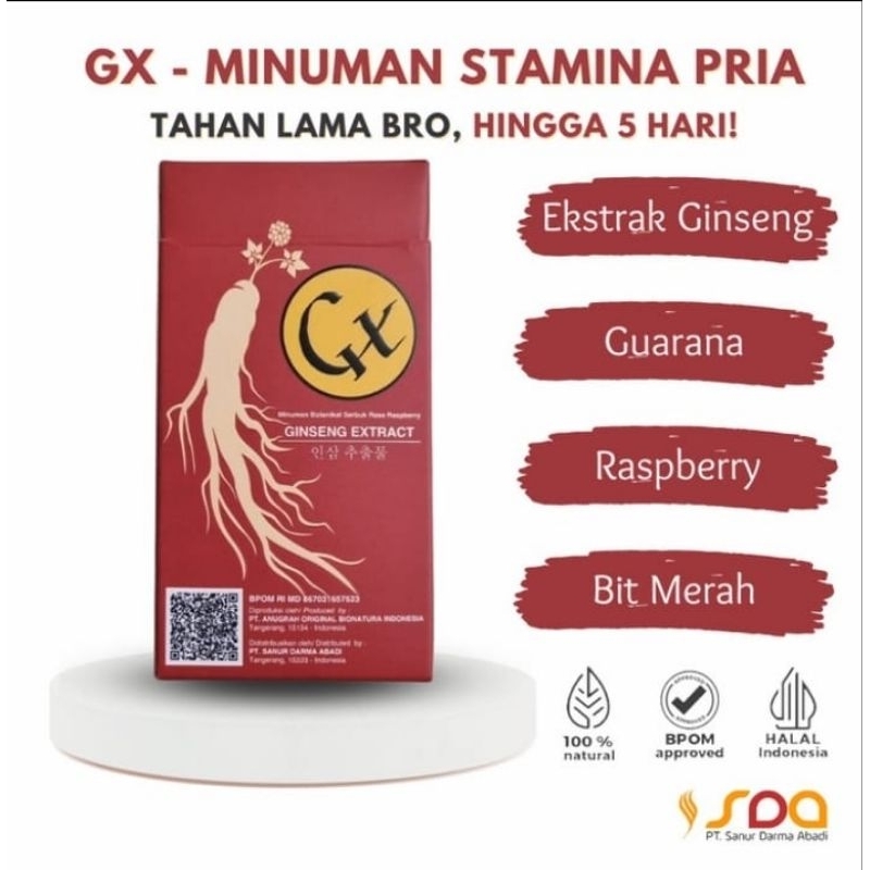 GX Minuman Gingseng serbuk stamina Pria1 box isi 5 Original BPOM halal