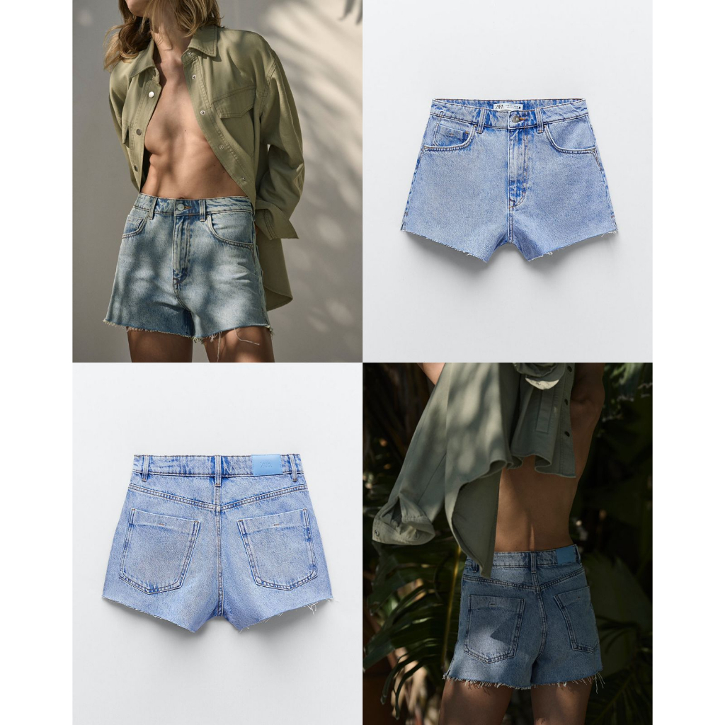 Zara High Rise Denim Shorts