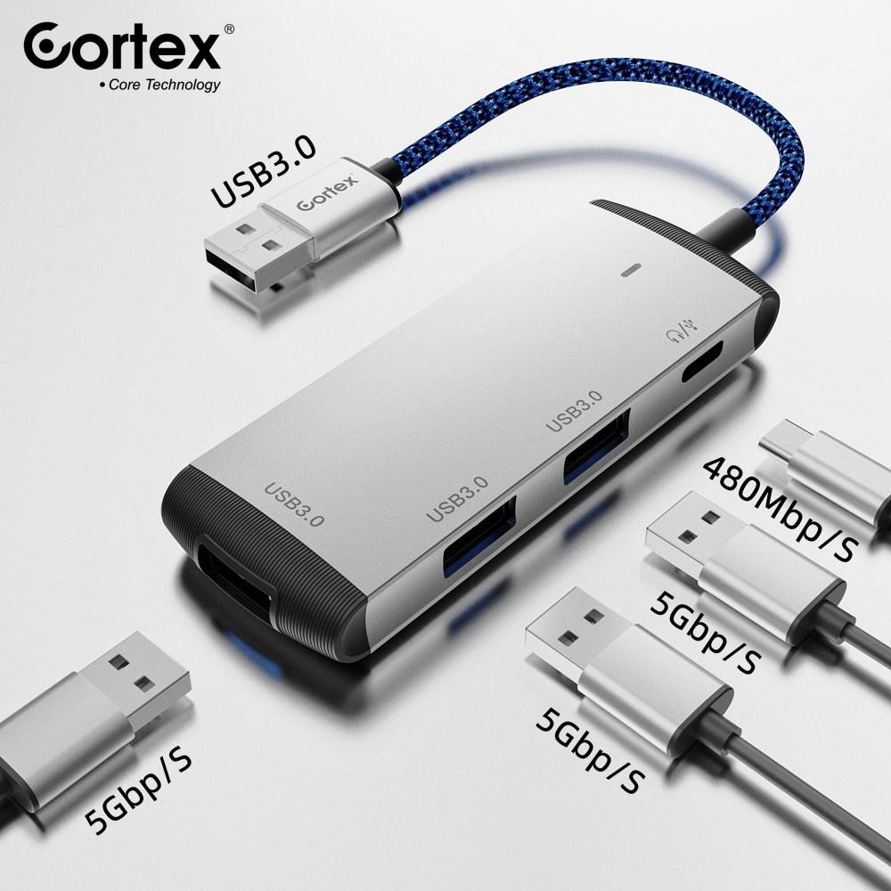 Cortex MH376 USB / USB3.0 HUB Splitter 4IN1 USB to 3X USB3.0 + USB-C Adapter