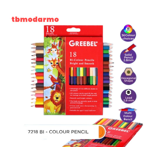 Tbmo Pensil Warna GB -7218 18pcs 36Warna