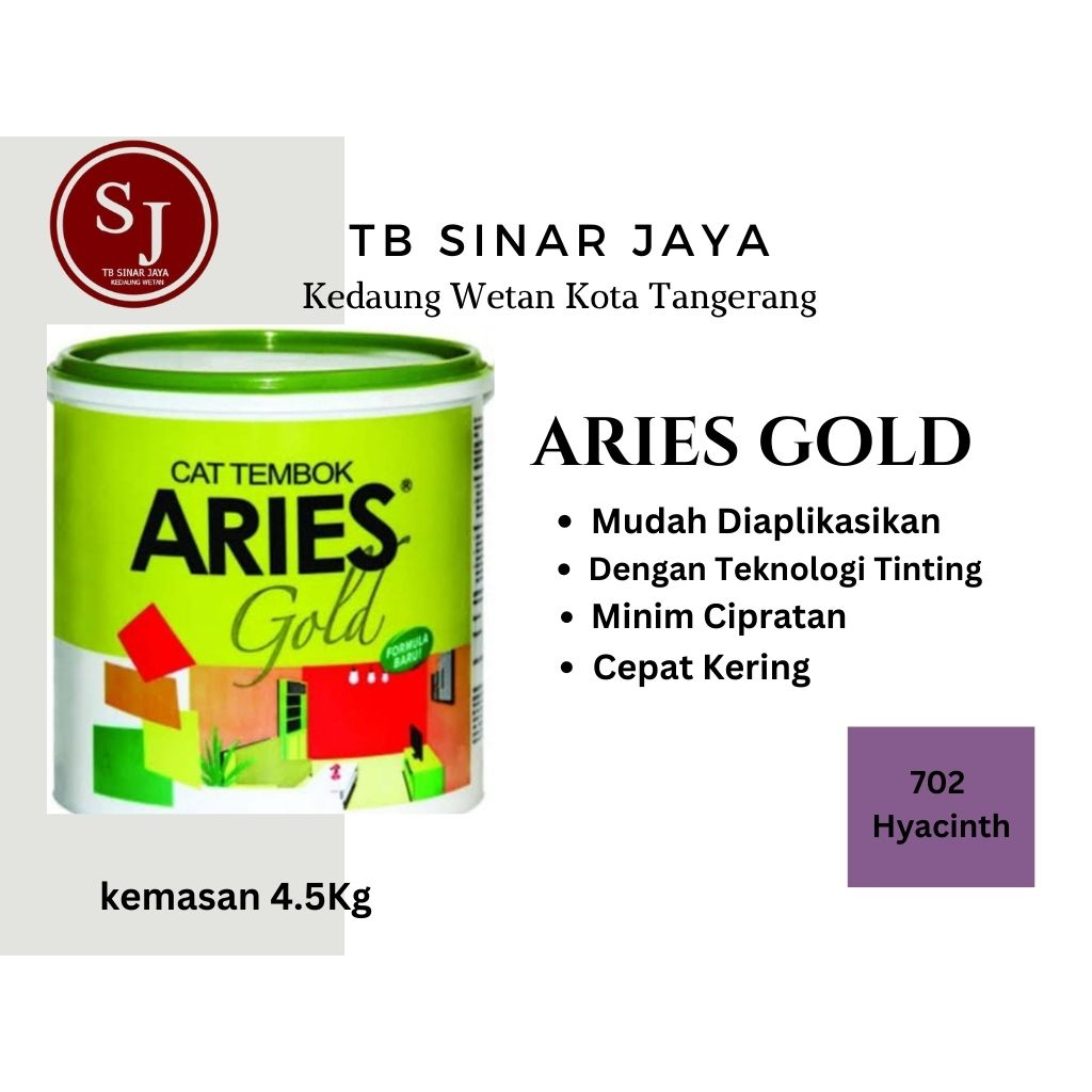 Aries Gold Galon 4.5kg Cat Tembok Dinding Plafon Interior - 702 Hyacinth