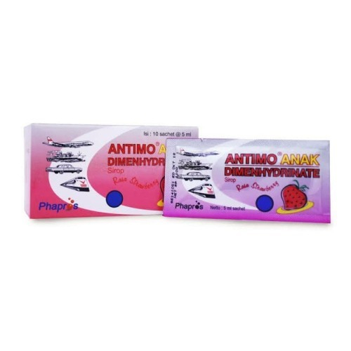 ANTIMO ANAK 1 SACHET RASA STRAWBERRY MUAL MUNTAH MABUK PERJALANAN