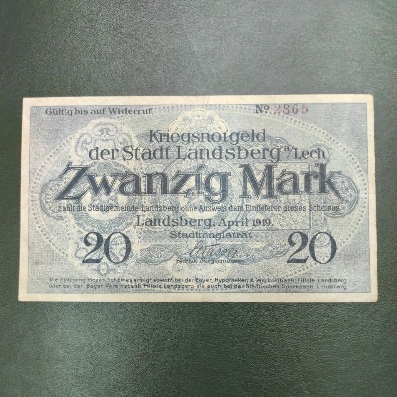 Uang Jerman Tua 20 Mark 1914