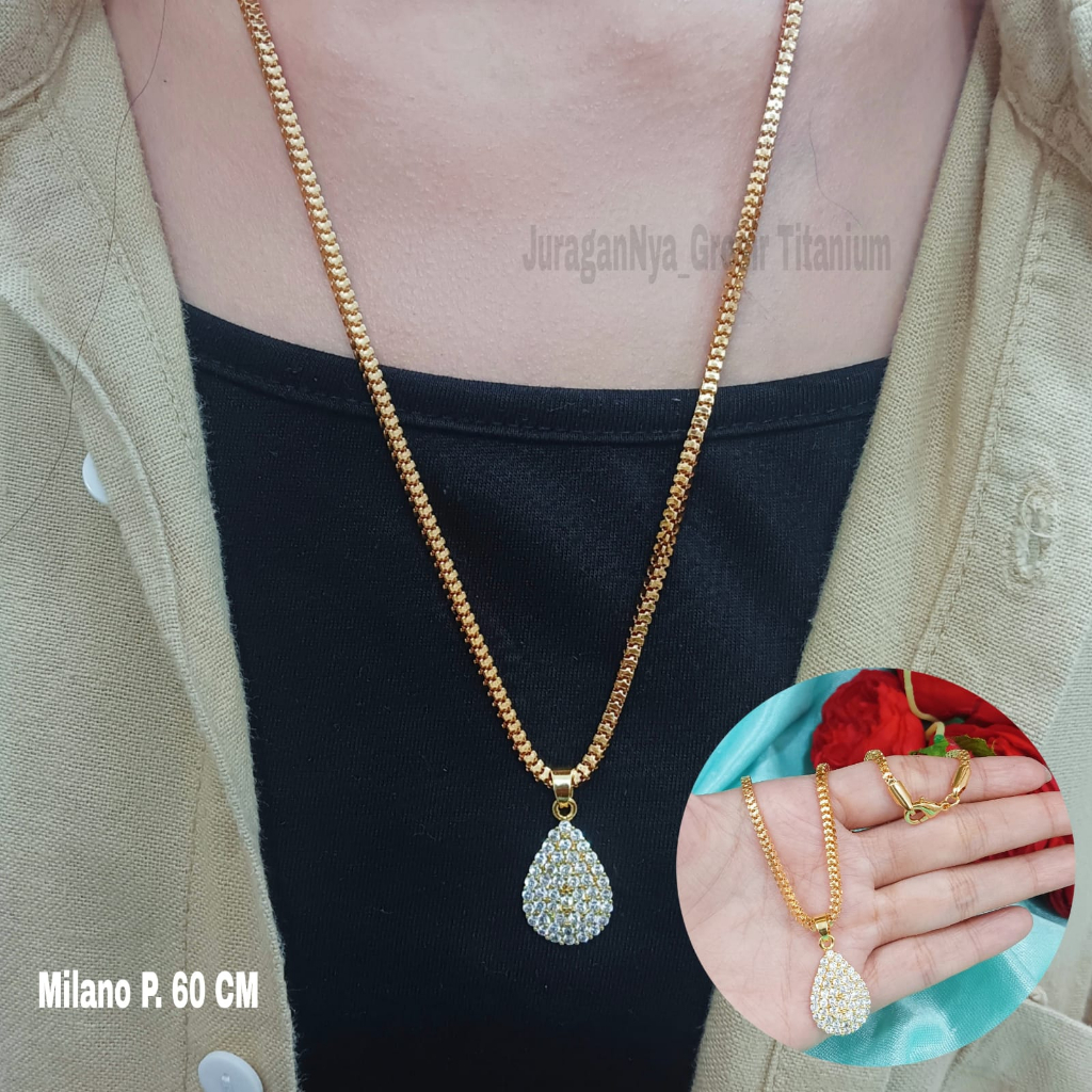 KALUNG MOTIF VARIASI PERMATA ZIRCON PERHIASAN FASHION ANTI KARAT