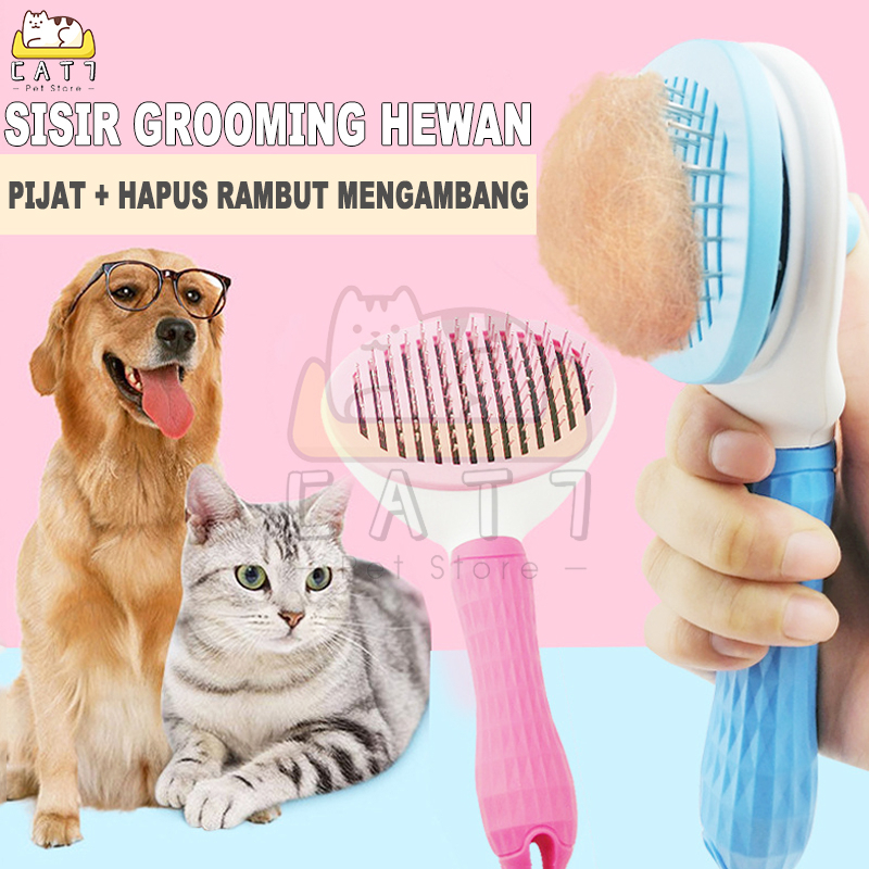 Sisir Grooming Kucing Anjing F01 Pet Grooming Brush Sisir Perawatan Peliharaan