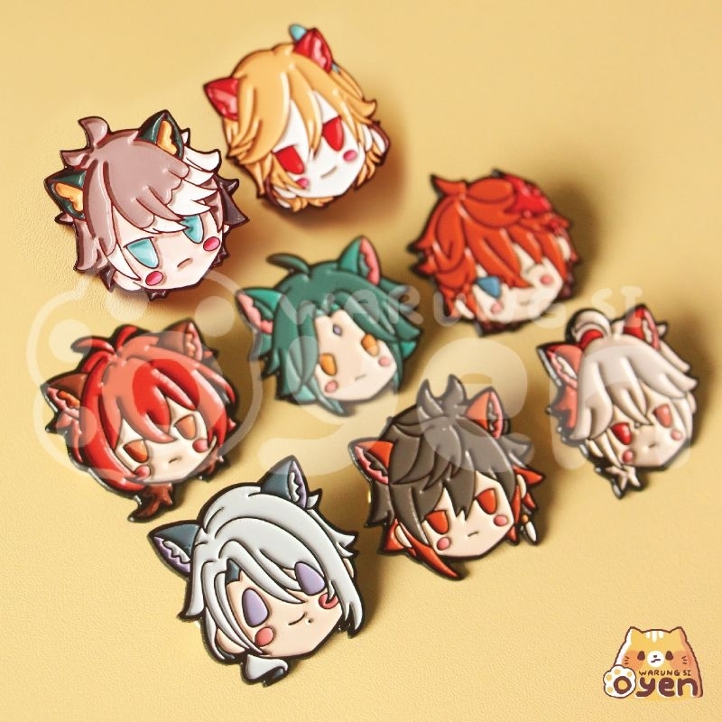 Genshin Impact Enamel Pin (Diluc Xiao Childe Ayato Zhongli Kazuha)