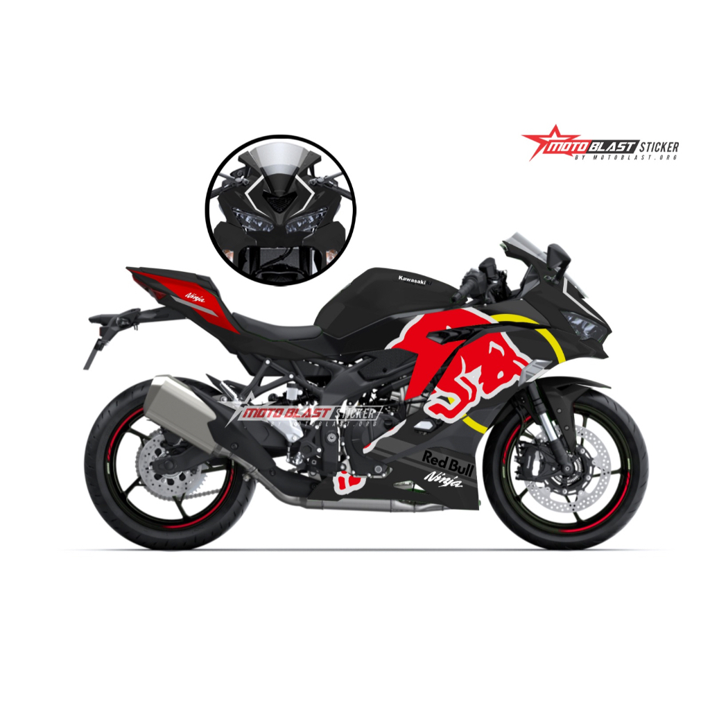 Decal stiker ZX-25R Black redbull NON FULLBODY PNP Tinggal tempel Motoblast