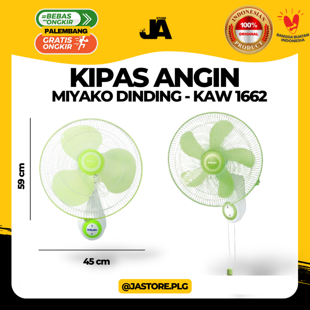 Kipas Angin Dinding Miyako (Wall Fan) KAW-1662 / Kipas Listrik / 16 inch / Besar / Dingin
