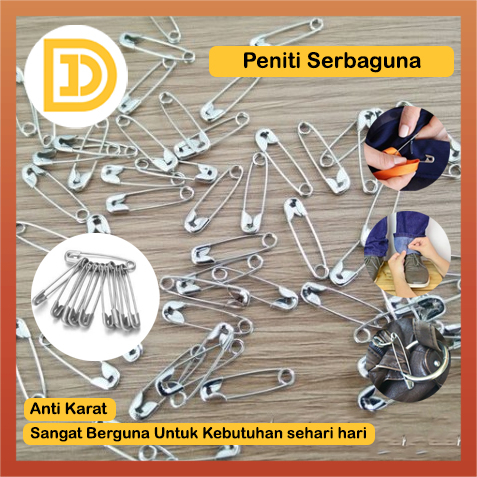 Peniti Besar Kecil Peniti Jilbab Kuat Cantel Kasur Jumbo Silver Tebal Peniti Pakaian Serbaguna