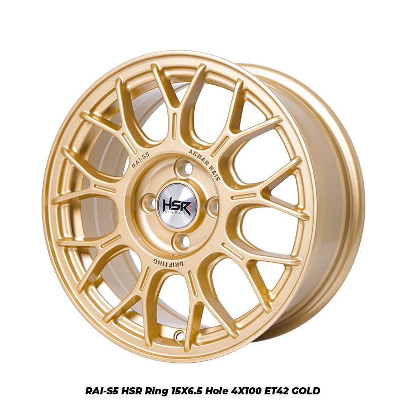 Velg Mobil Ring 15 HSR RAI-S5 Original Velg R15 Brio Mobilio Agya Ayla Calya Sigra Gold