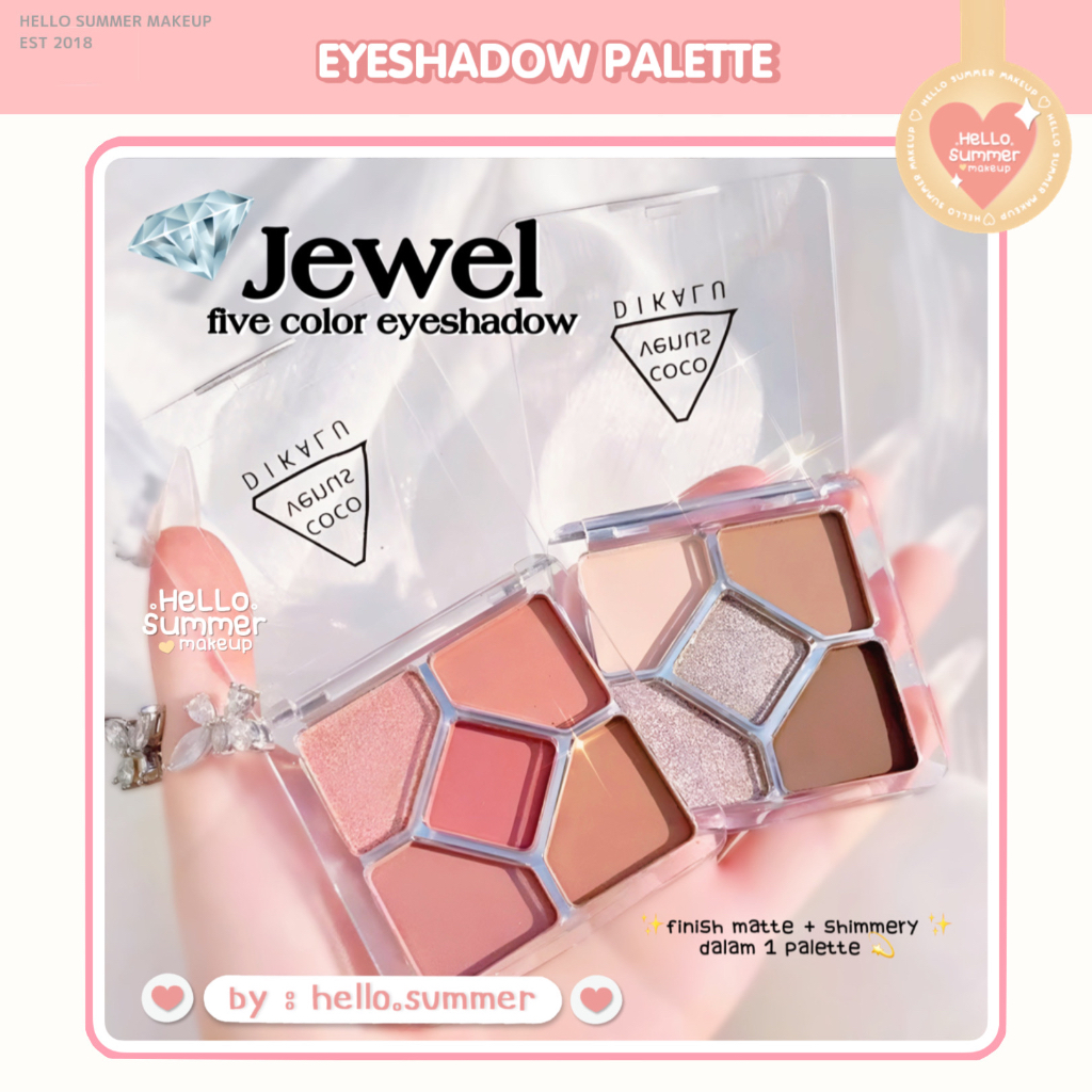 [FREE BRUSH] JEWEL Eyeshadow Palette 5 Color Korean Makeup 8gr Dikalu