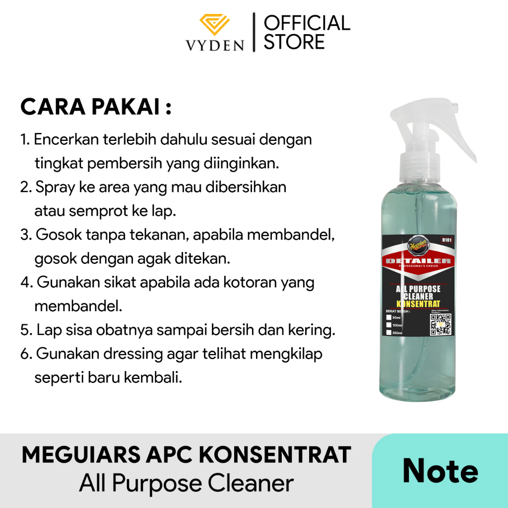 MEGUIARS D101 All Purpose Cleaner 100ml Spray Ecer Pembersih Interior MOBIL MURAH