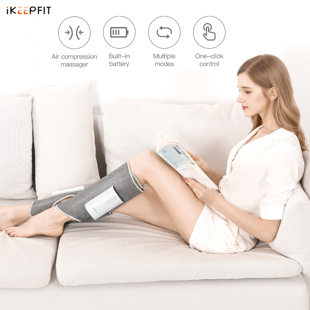 iKEEPFIT Alat Pijat Kaki Betis Leg Massager Rechargeable 2600mAh - KPF-Leg-05-2 - Gray