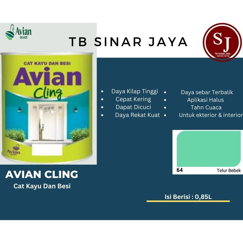 Avian Cling Cat Kayu Besi Pintu Pagar 0,85 Ltr - 64 Telur Bebek