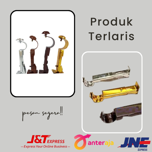 Bracket Rel Gorden Besi Bulat  Kaki Besi Kordeng  Horden Gordyn hordeng Korden AV7