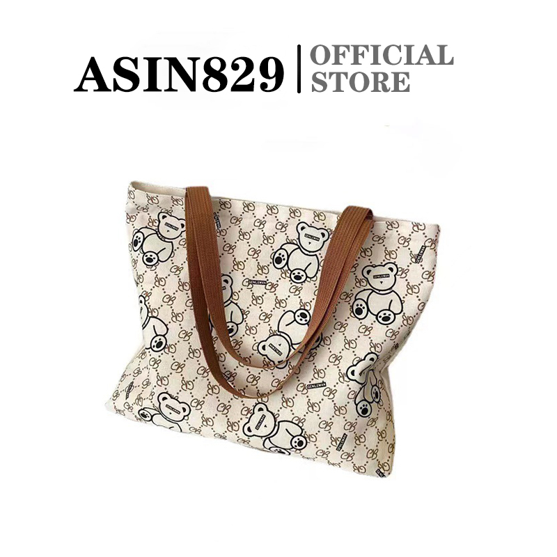 ASIN829 Tas Jinjing Kanvas Tas Jinjing Lucu Serbaguna Tas Jinjing Berkapasitas Besar Tas kKanvas Seni Tas Kanvas Kosmetik N13 Tas Belanja