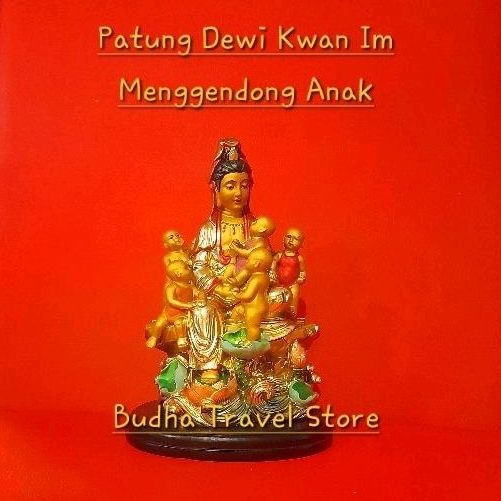 Patung Kwan Im Menggendong anak Feng Shui Keluarga