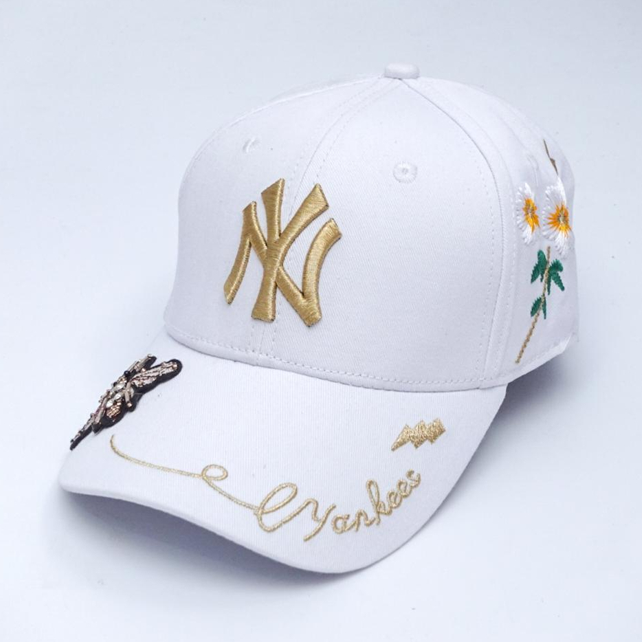 topi NY Yankees MLB Import Fashion Bordir bunga