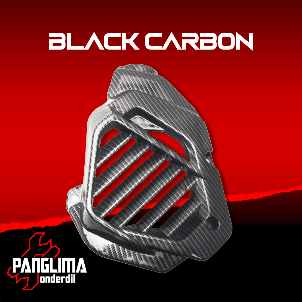 Cover Kipas Radiator Hitam-Black Karbon-Light Carbon Vario Techno 125 FI-F1 Lama-Old Dudukan Tutup Mesin Hitam