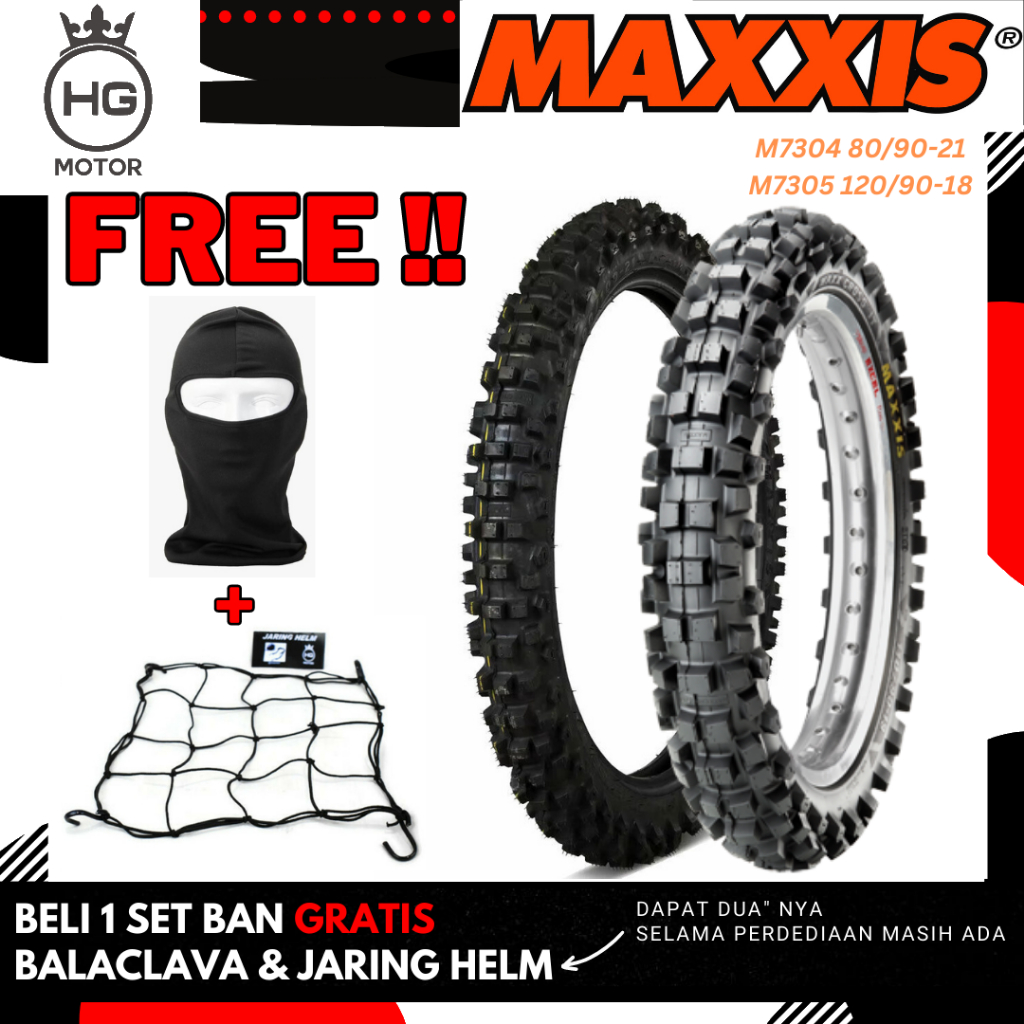 SATU SET BAN TRAIL MAXXIS M7305 120/90 RING 18 & M7304 80/100 RING 21