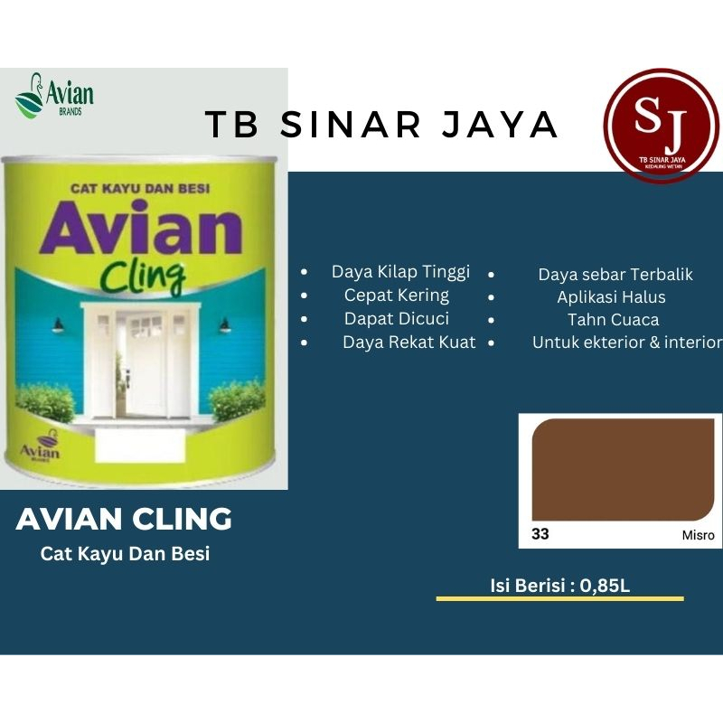 Avian Cling Cat Kayu Besi Pintu Pagar 0,85Ltr - 33 Misro