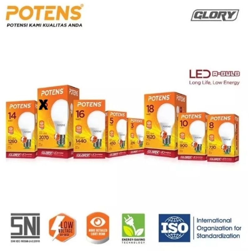 LAMPU LED POTENS DENGAN PILIHAN WATT 3/5/8/10/12/14/16/18/20/30/40/50 WARNA PUTIH DAN KUNING