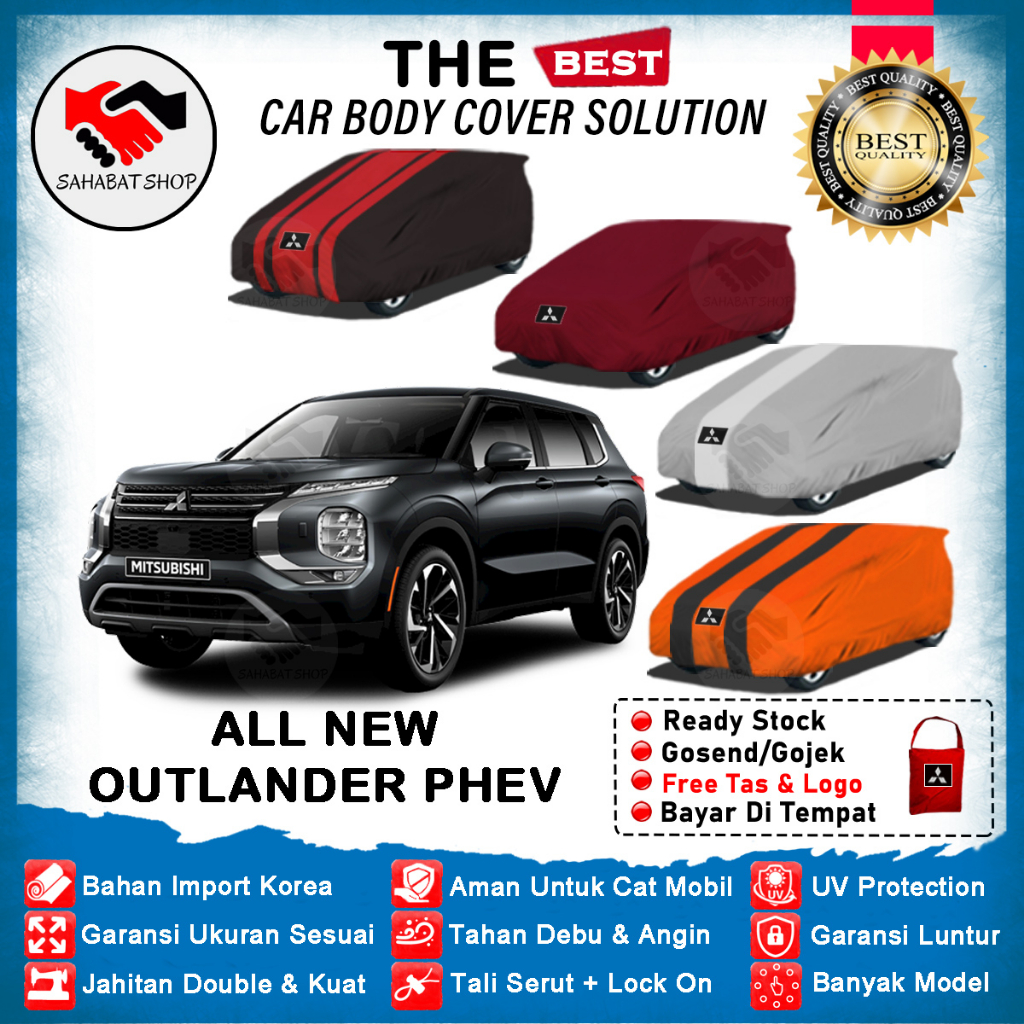 Sahabat Body Cover Mobil Outlander / SarungPenutup Mitsubishi Outlander PHEV Outdoor 2022 / Selimut Tutup Penutup Mantol Jas Kerudung Pelindung Mantel Mobil Outlander Outdoor Waterproof Anti Air Model Biru