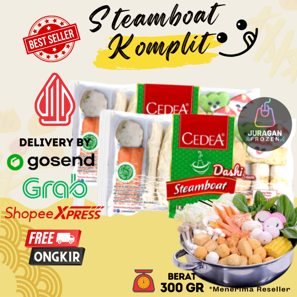 

STEAMBOAT SET MIX CEDEA DASHI SAUCE 300GR KOMPLIT / STEAMBOT SEAFOOD SUKI SHABU CIDEA PLUS BUMBU/ STEAMBOTH INSTANT HALAL FROZEN