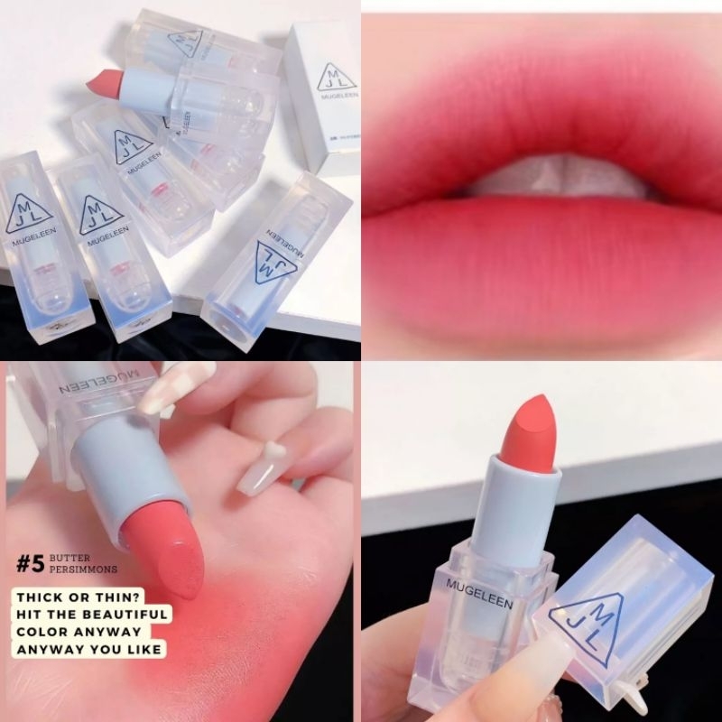 Mugeleen Lipstik Matte Lembut Tahan Lama Anti Air