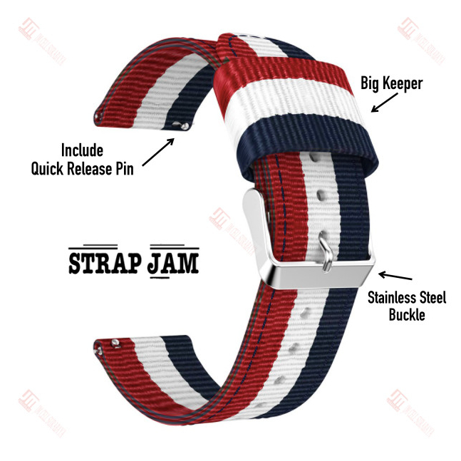 Tali Jam Tangan Coros Apex 2 Pro 46mm - Strap 22mm Nylon Nilon 3 Baris Warna Quick Release