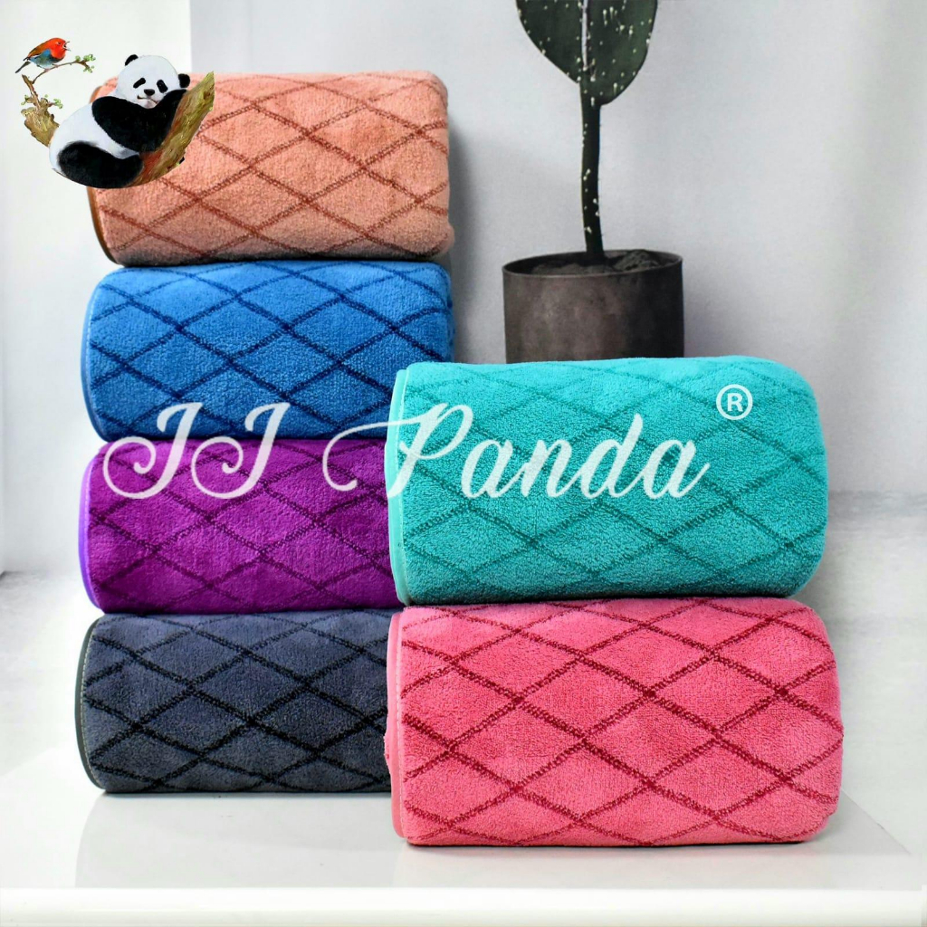 (isi 1 pcs) Handuk Mandi Microfiber Pantai Uk 80 x 160 JJ Panda Tebal, Lembut dan Meresap Termurah