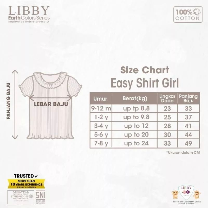 LIBBY - EASY SHIRT GIRL LIBBY - KAOS LIBBY - BAJU LIBBY - ATASAN ANAK PEREMPUAN