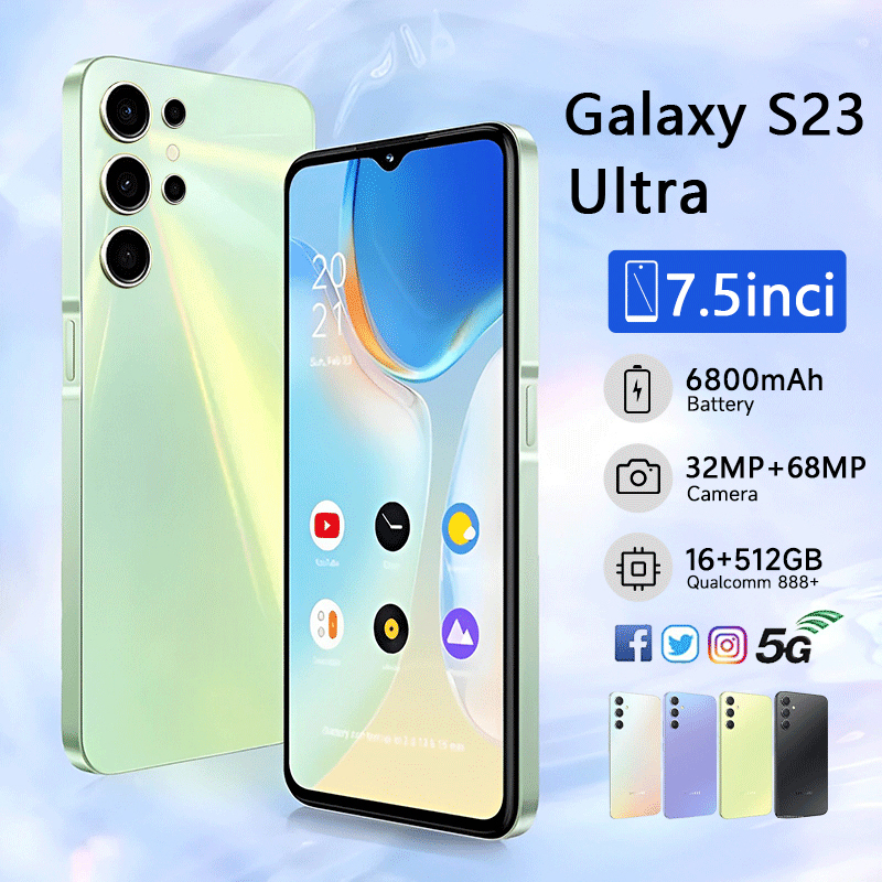 【COD+HP Murah 】Galaxy S23 ultra 16GB+512GB HD Handphone android 5G HP murah Smartphone 7.5inci Dual Card SIM Garansi resmi Ponsel Pintar Baru cuci gudang termurah Bisa COD Cicilan gaming phone,Galaxy S21 ultra,Galaxy S23 ultra,Galaxy a52,Galaxy S22+ ultra