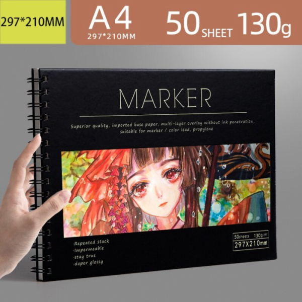 

Jual Marker Pad 50 Sheets 130g Professional No Penetration Paper Sketchbook - A4 Diskon