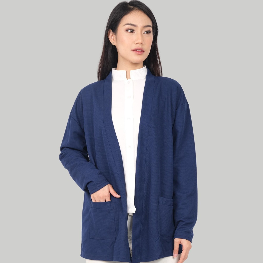 Cardigan Oversize Wanita Bahan Waffle Co02Pa