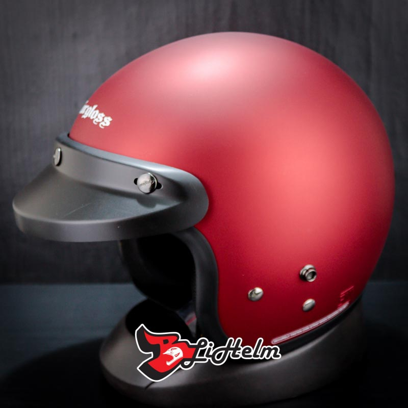 HELM CARGLOSS CFM RETRO ARMY DEEP RED DOFF | CF CLASSIC ORIGINAL SNI - model bogo
