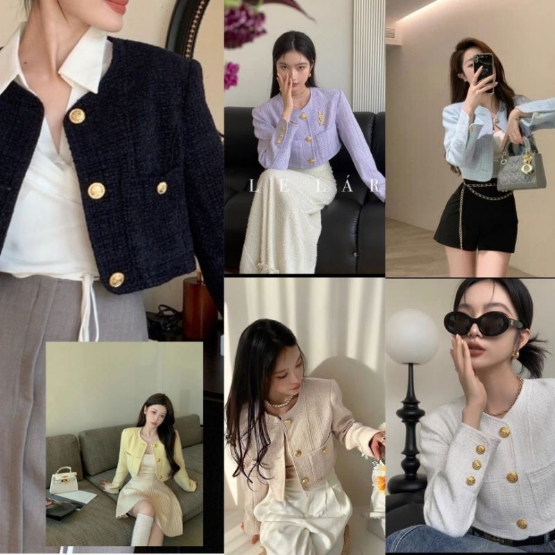 VN MERLYN CROP TWEED BLAZER / PREMIUM OUTER CARDIGAN TWEED WANITA BLAZER